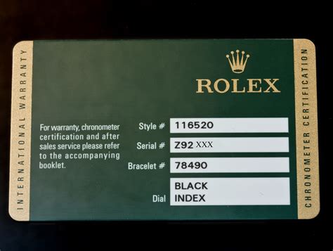 rolex certifikat